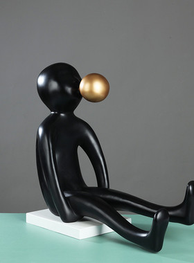 售楼处酒店样板间创意吹泡泡卡通人物摆件客厅现代大堂雕塑艺术品