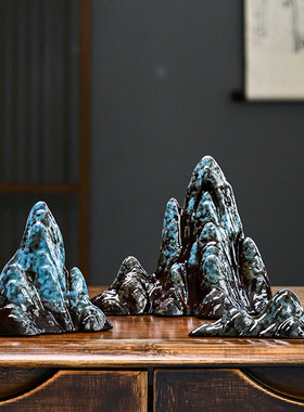 陶瓷小假山摆件微景观造景鱼缸流水配件枯山盆景茶室创意倒流香炉