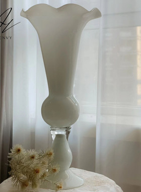 现代简约复古软装玻璃花瓶家居样板间黑色饰品欧式桌面插花花器