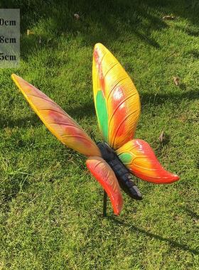 仿真园林景观蝴蝶花园插地摆件户外草坪昆虫装饰玻璃钢动物小品