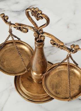 仿古天平装饰品铁艺摆件工艺品款式做旧复古桌面立式置物架批发