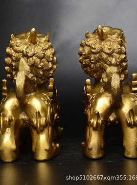 黄铜独角貔貅摆件铜工艺开业一对商务礼品摆饰厂家现货批发