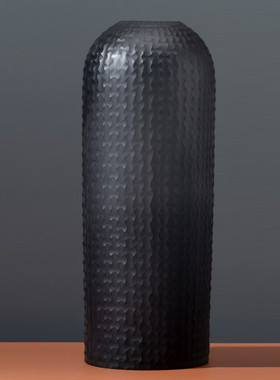 花瓶黑色直筒小口径新中式家居客厅装饰插干花创意花瓶摆件现货