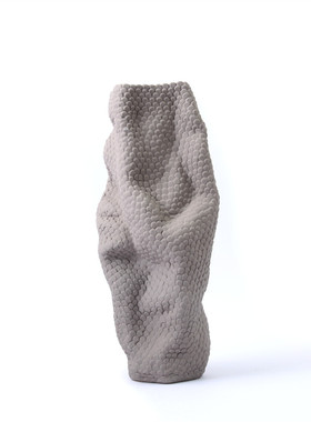 创意鳞片陶瓷花瓶艺术插花花店民宿软装摆件高级感玄关家居花器新