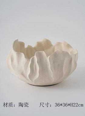 侘寂中民宿仿石纹陶瓷花瓶艺术古风样板间茶室插花器中式饰品摆件