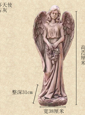 全新欧式人物摆件工艺天使雕塑落地玻璃钢家居客厅装饰品婚礼道具