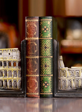 美式乡村家居装饰品复古创意旧书档摆件中式客厅做树脂创意工艺品