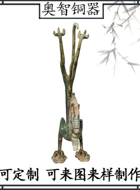 热销仿古青铜器唐代鎏装饰品龙摆件纯铜立龙走龙仿古工艺品客厅金