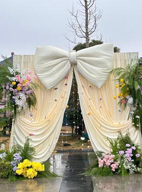 纯白大型蝴蝶结婚纱照写真情侣拍照道具影楼打卡节日装饰网红厂家