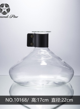 人工吹皮革pu制腰封透明创意玻璃花瓶北欧现代简约水培插花花器