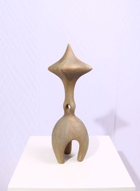 现代简约侘寂风仿木纹树脂几何黑色摆件样板间售楼处客厅桌面饰品