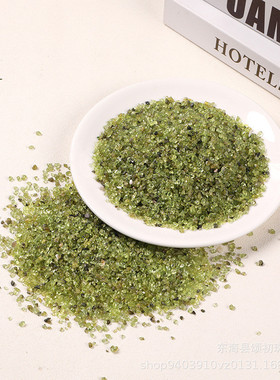 热销厂家供应水晶橄榄石天然碎石小颗粒花盆鱼缸造景装饰diy消磁