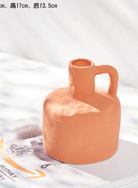 蜀门ins风北欧陶瓷花瓶摆件客厅装饰品复古民宿桌面干花插花花器