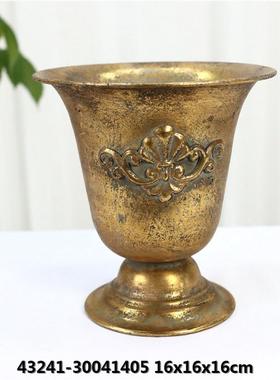 孤品大集合-欧式美式复古铁艺新品庭院阳台装饰奖杯花盆烛台花器