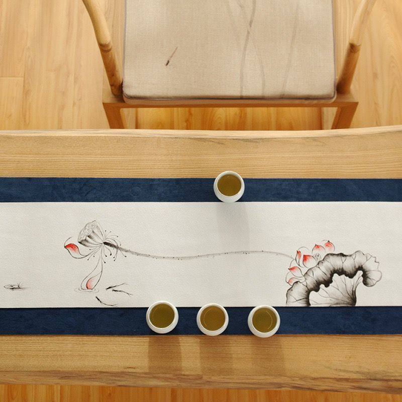 防水鹿纤绒干泡茶席双面桌旗布垫茶艺表演台布中式手绘布艺茶,淘宝优惠券,粉丝福利购,淘宝优惠卷