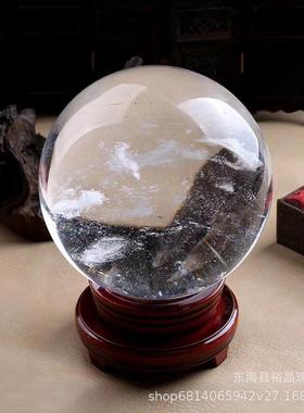 厂家供应人造水晶球摆件石英白水晶球水晶球熔炼家居办公装饰摆件