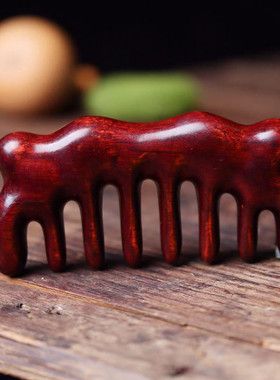 小叶紫檀八方来财八齿头部经络按摩梳发梳高档木梳红木头梳送礼