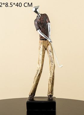 创意客厅电视柜办公室酒店软装高尔夫人物树脂摆件礼品工艺品装饰