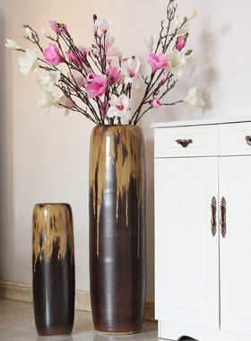 复古现代欧式落地花瓶大插花瓶工艺摆件家居装饰摆设陶瓷