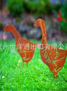 热销户外公园雕塑候红外考顿钢耐锈钢园艺动物镂空小品雕塑