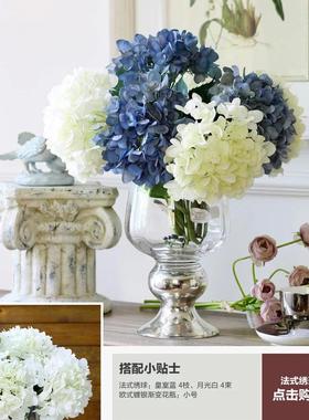 底座 美式乡村富贵竹竖纹镀银批发高脚玻璃花瓶透明 批发