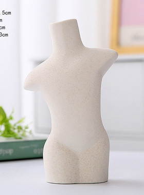 客厅家居花瓶摆件人体白色陶瓷装饰北欧创意造型插花艺术花器