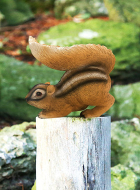 爆品园艺工艺品摆件松鼠动物造型喂食器家居树脂装饰厂家直供