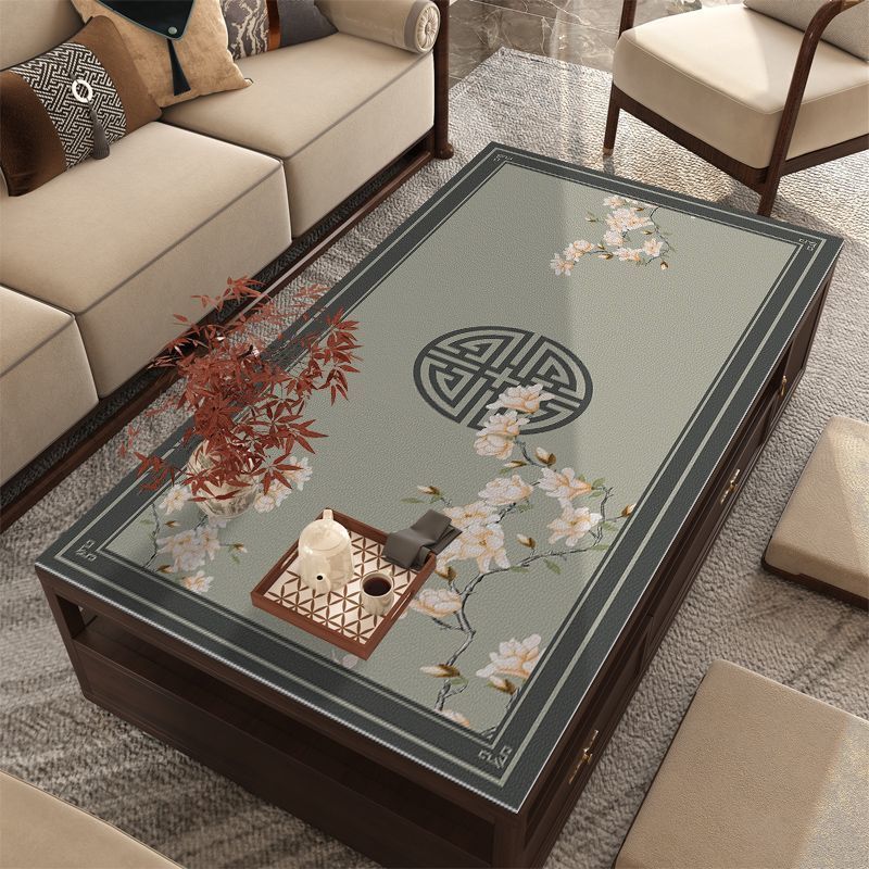 免洗防烫皮革茶几垫防水新中式餐桌垫批发pcv桌布居家餐桌垫 - 图1