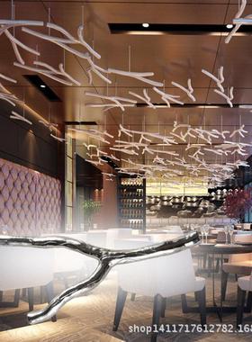 电镀树根吊饰树叉吊饰酒店吊饰酒店装饰树枝空中吊饰创意吊饰装饰