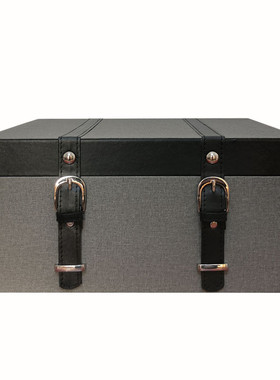 高档木质收纳盒样板房间皮带箱体式工艺品创意软装储物箱摆件简约