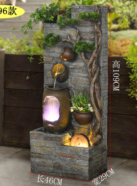 流水喷泉隔断屏风酒店别墅假山水景公司装饰品庭院造景水幕墙摆件