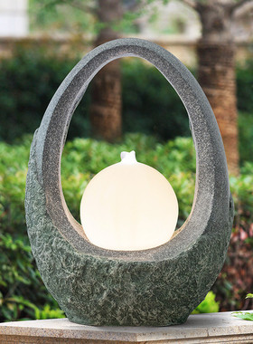 热销跨境户外新品庭院花园装饰发光流水摆件阳台水景造景流水喷泉