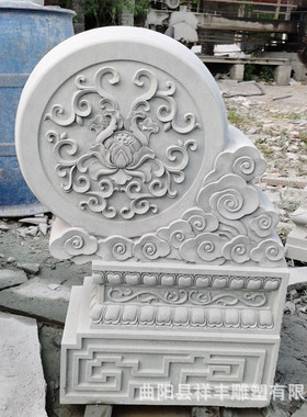 大理石挡车球石雕厂家止车抛光挡车球广场公园城市石圆形路障石球