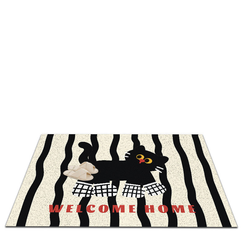 潮玩小猫入户地垫丝圈除尘耐脏防滑门垫可裁剪进门蹭土免洗小地毯,淘宝优惠券,粉丝福利购,淘宝优惠卷