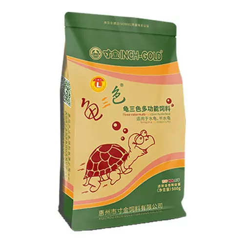 Дюйм Золотая черепаха зерно 500 г водяных черепах Полуотер -черепаха Трехно -колорная черепаха Материал Желтый край Бразильская черепаха пища крупных частиц Фабрика