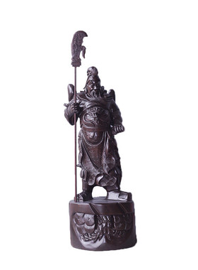 武财神缘黑檀工艺品雕刻摆件批发木复古礼品武圣关公雲