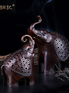 杨铜记厂家批发合金镀铜香炉香炉大小象檀香炉插仿古线香炉