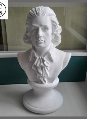 北欧风格29cm树脂仿用品莫扎特胸像头像雕像雕塑欧式摆件美术石膏