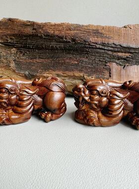 枣木雕手把件招财貔貅木实木雕刻枣手工摆件工艺礼品