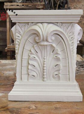 雕欧式摆件户外花柱墩厂家 园艺景观罗马柱 雕塑花盆底座装饰柱墩