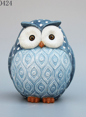 样品礼家居摆件轻奢简约风猫头鹰手工彩绘现货供应酒店轩间装饰