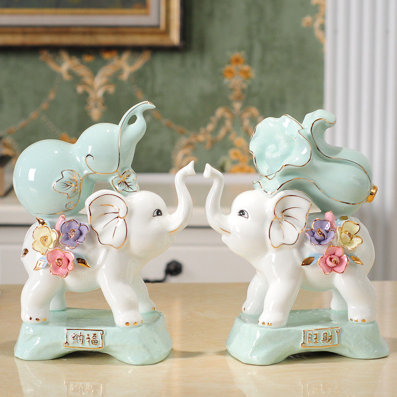 葫芦大象摆件陶瓷客厅电视柜酒柜招财装饰品乔迁新居礼品,淘宝优惠券,粉丝福利购,淘宝优惠卷