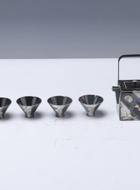 新中式茶具大理石托盘组合装饰桌面茶室茶几书房样板间客厅装饰品