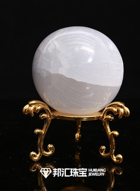 热销透石膏球厂家水晶饰品透石膏石水晶球矿石供应水晶球把玩摆件