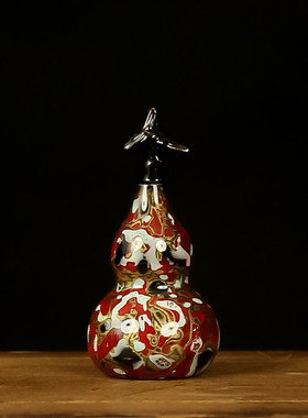 厂家直销黄铜小葫芦工艺品做色葫芦家居装饰彩绘桌面摆件