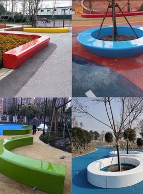 玻璃钢休闲座椅雕塑定制纯色异形装饰摆件户外公共景观树池座凳