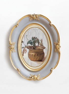 9cq6中古轻奢法式装饰雕花托盘卧室客厅餐厅金色盘子宫廷复古拍