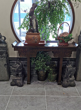 热销拴马桩仿古做旧石雕狮子拴马桩庭院装饰石雕摆件门口酒店拴马