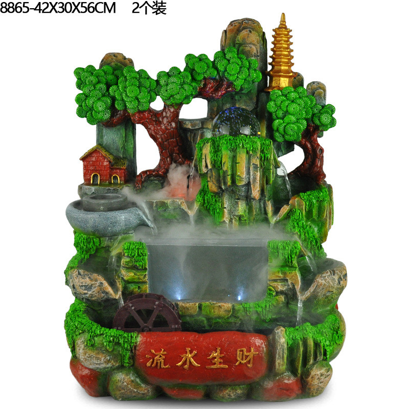 假山鱼缸水族箱大象微景观工艺品喷泉流水盆景树脂室内装饰摆饰品 - 图3