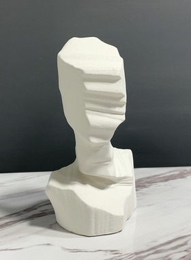 现代简约饰品客厅陶瓷抽象艺术人物头像雕塑摆件售楼处软装样板间